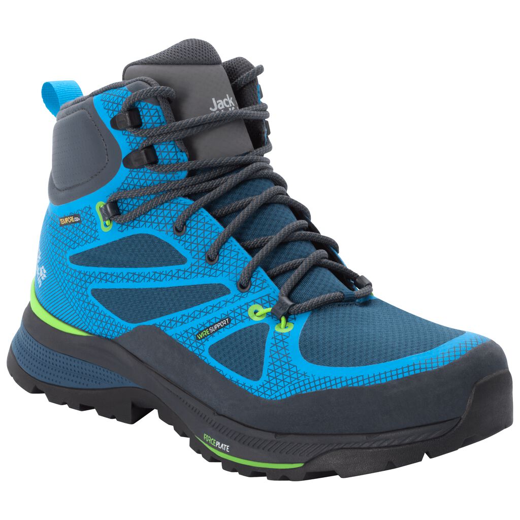 Jack Wolfskin FORCE STRIKER TEXAPORE MID ορειβατικα παπουτσια ανδρικα μπλε/πρασινο | GR1386934